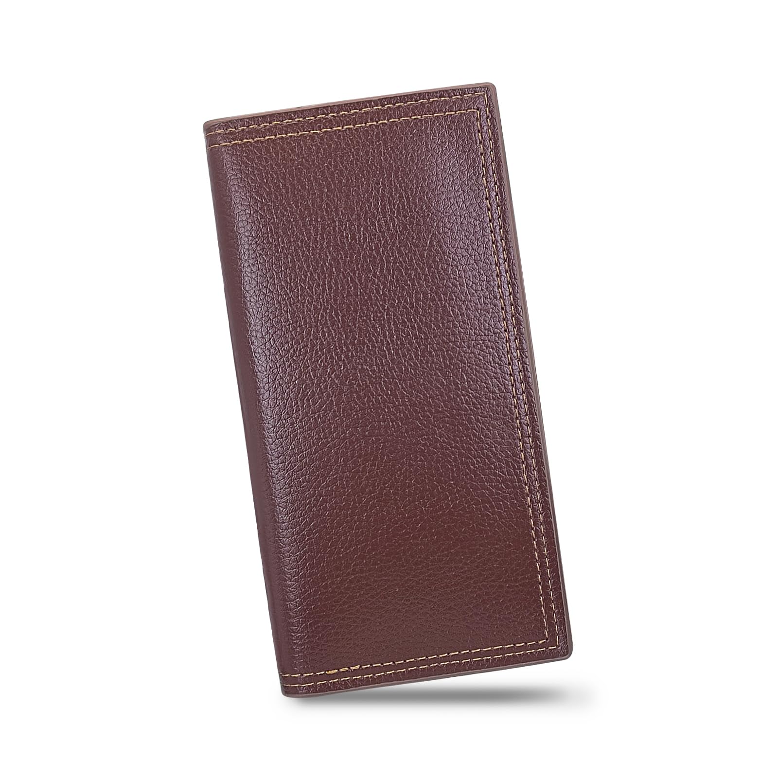 Long Wallet for Men, Minimalist Leather Bifold Slim Wallets, Fashion Clutch Purse Credit Card Holder Wallet, Coffee, 17.5 x 9 x 1 cm / 6.89 x 3.54 x 0.39 in, Modern-picture-37