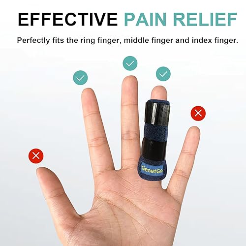 Miniatura 3 de GenetGo Férula de dedo gatillo soporte de dedo de mazo para índice medio dedo anular liberación de tendones y alivio del dolor
