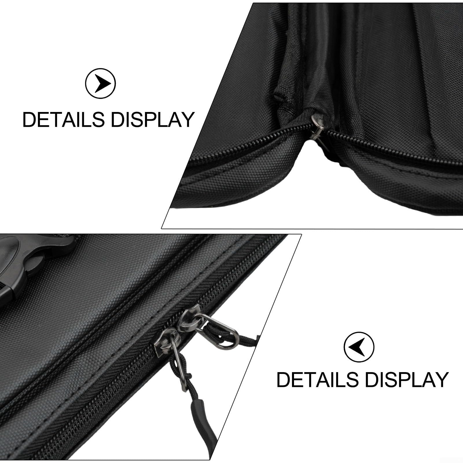 Custodia per Bacchette da per tamburo in Tessuto Oxford, Zaino Morbido Imbottito con Doppia Tasca, Custodia Protettiva per Accessori Musicali e Spartiti, Nero 45x26cm