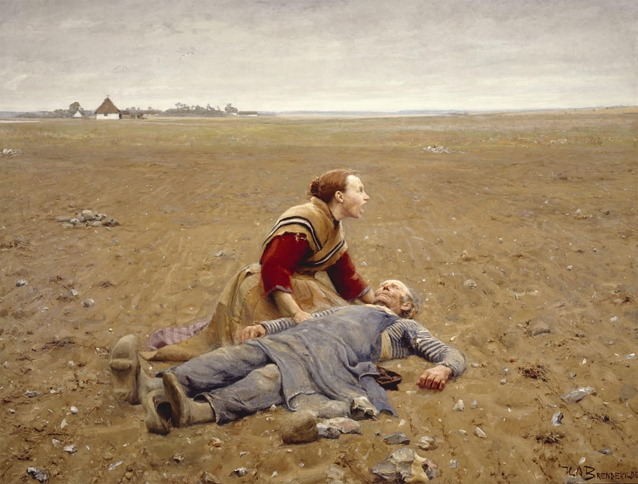 SERENDIPITP Retro Picture Poster Wall Art Pictures Painting Worn Out or the Martyr by Hans Andersen Brendekilde Wall Art Canvas Print for Wall Decor 60x90cm