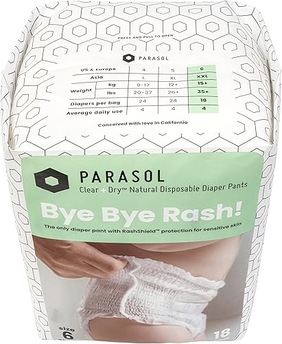 Miniatura 3 de PARASOL Clear+Dry - Pantalones de pañales de entrenamiento natural  Ingredientes puros, tinta a base de agua, tela no tejida con excelente sello