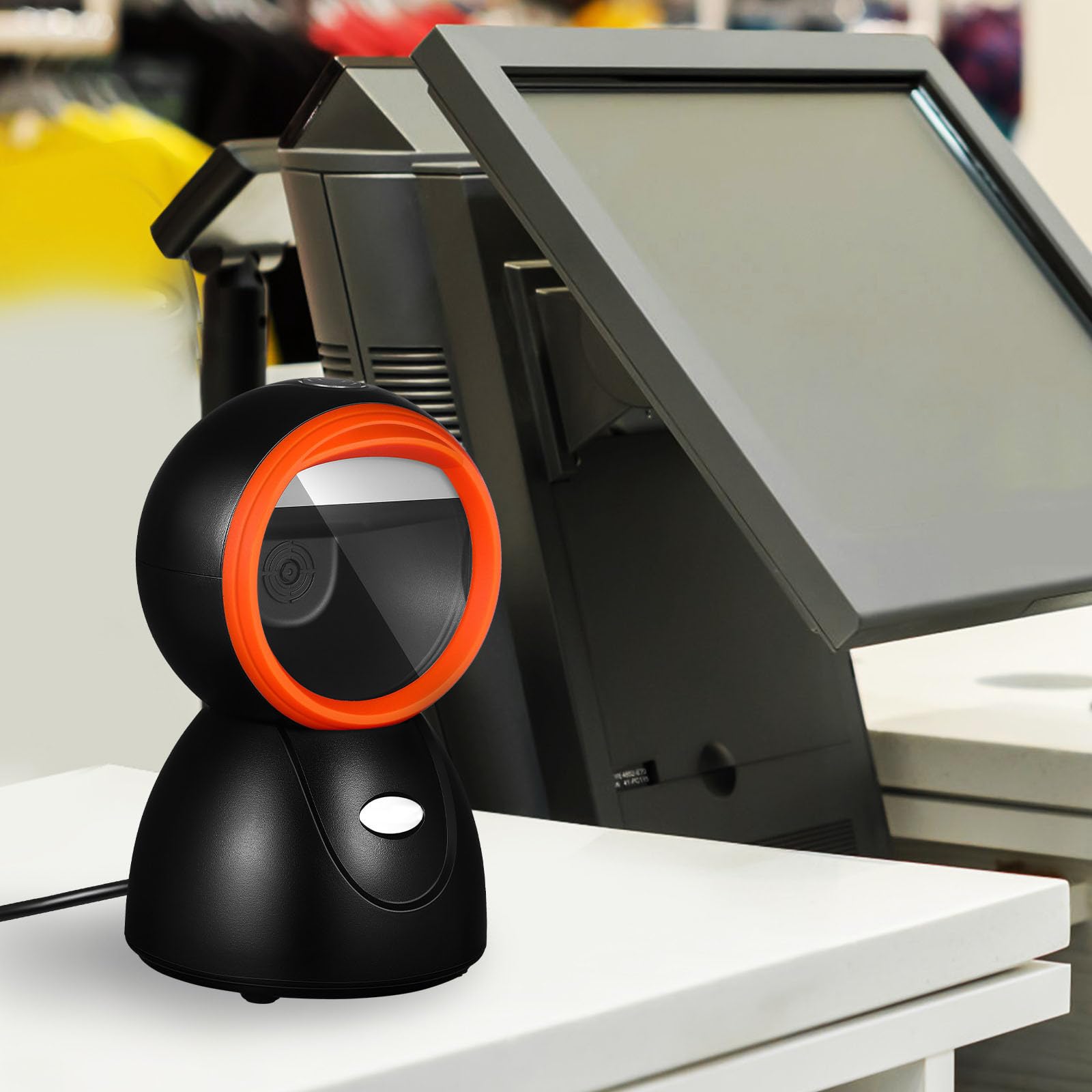 Scanner Codici a Barre da Tavolo Sferico per Supermercato, ABS