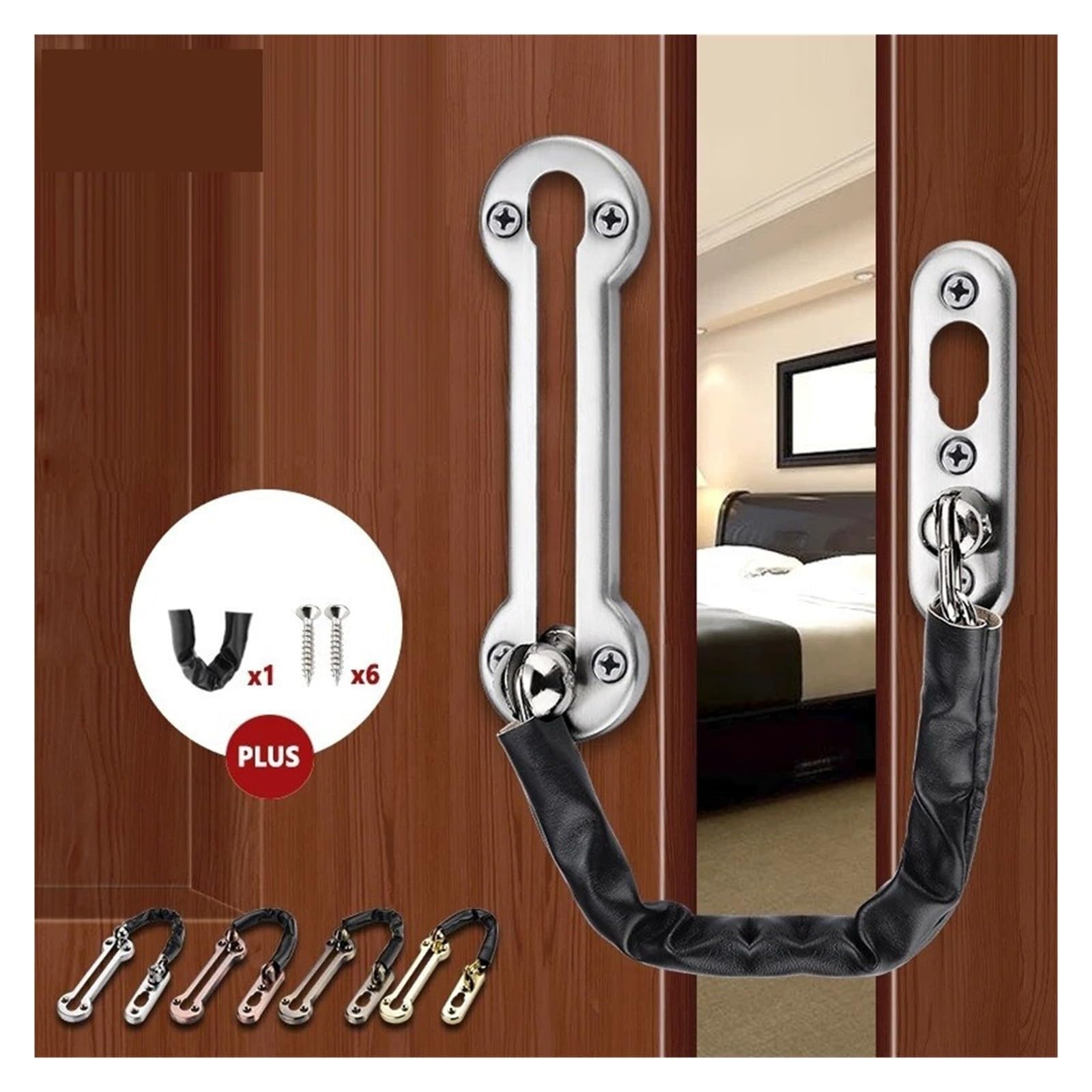 Loquet de chaîne porte d'hôtel en acier inoxydable antivol