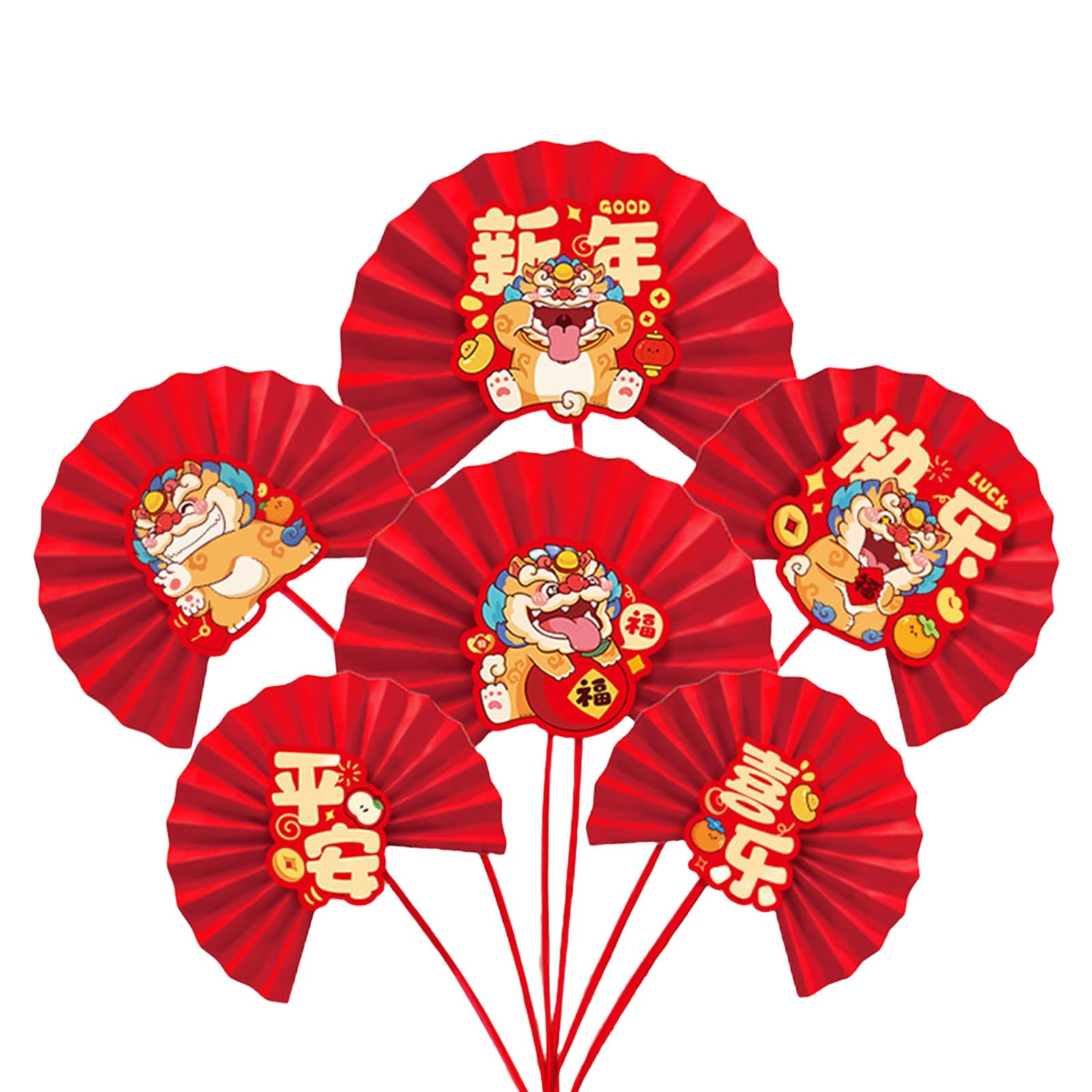 Buxuaaaa New Year 2025 Celebration Paper Fan Flower Festival Ornament Hanging Background Wall Decorations for Home and New Year Decorations