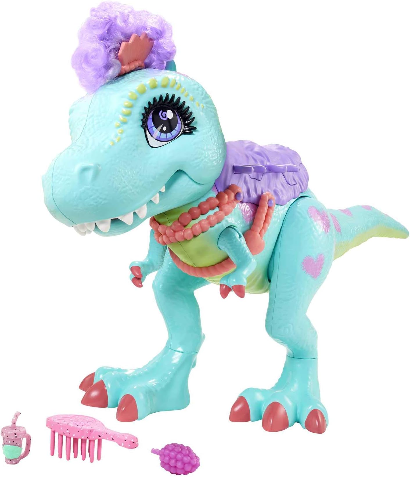 Cave Club Tyrasaurus Chomping Dinosaur (11 inch) with Saddle, 4 Year Olds and Up GTL64, multicolour