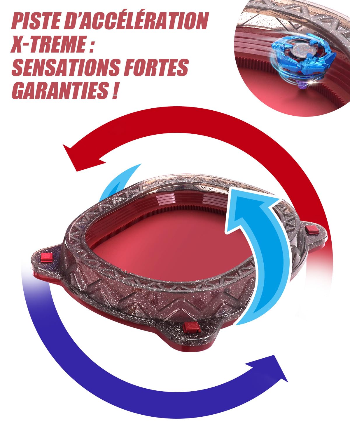 it de Démarrage X Stadium – avec 6 X Tops, 2 Lanceurs & Arène. Set de Combat Compétitif pour Enfants dès 6 Ans