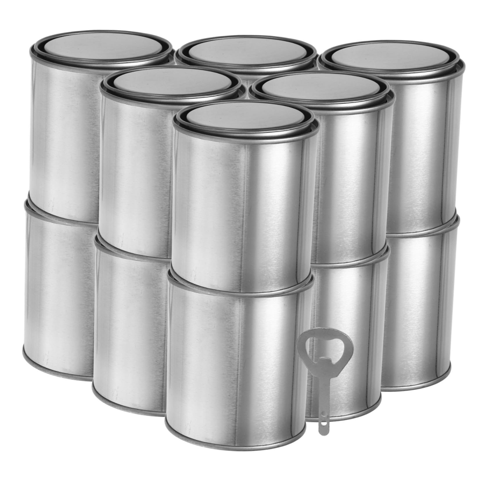 SEWACC Latas de Pintura de Metal Cuarto Tapa Cubos de Pintura Vacíos sin Revestimiento Manualidades y Almacenamiento de Restos