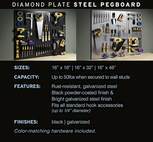 Miniatura 3 de Knape &amp; Vogt 0204-1616 - Tablero de clavijas, 16 pulgadas de ancho x 16 pulgadas de alto, acabado de roble, perfecto para organizar herramientas y