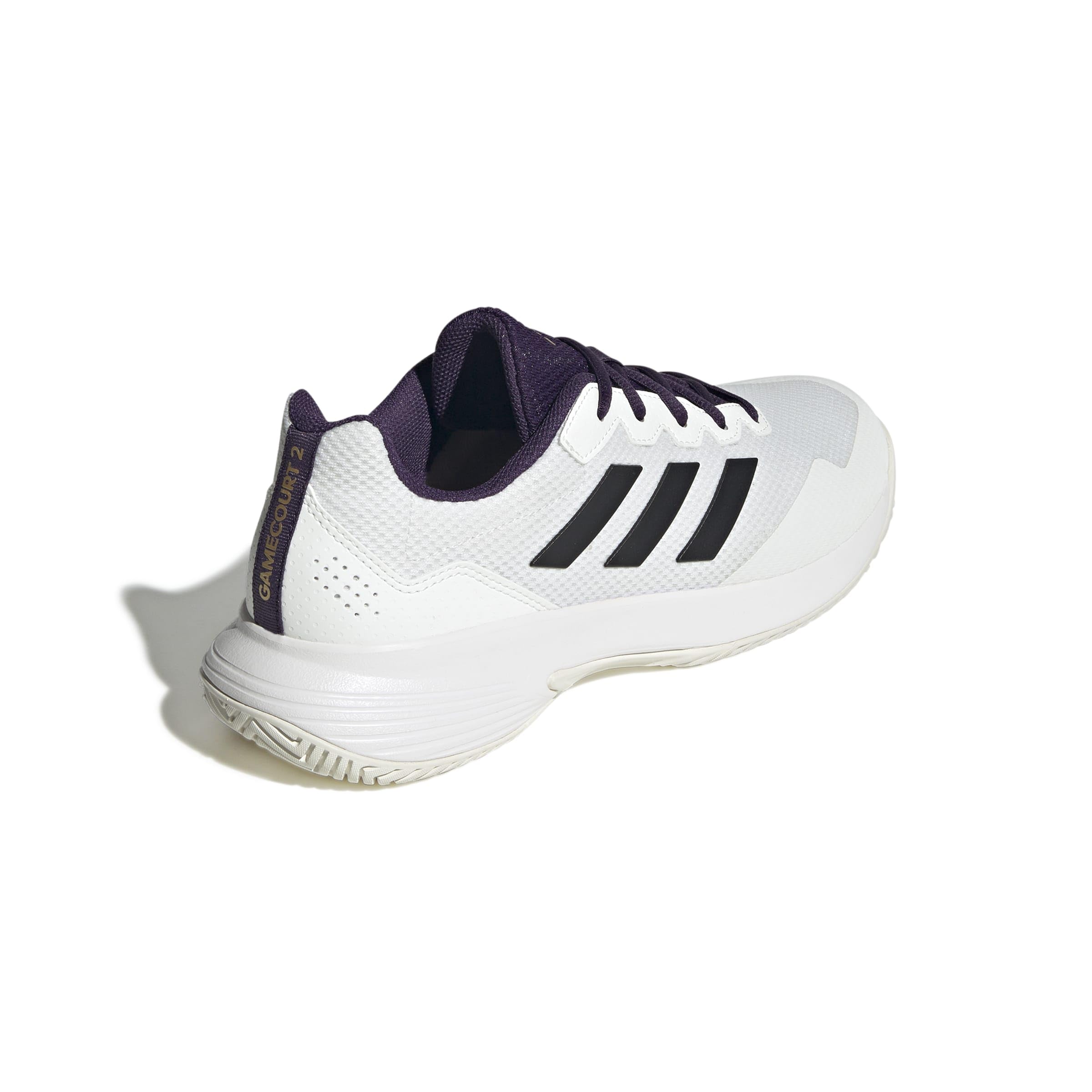 adidas Mężczyźni Gamecourt 2.0 Tennis Shoes, core white/core black/aurora plum, 41 1/3 EU