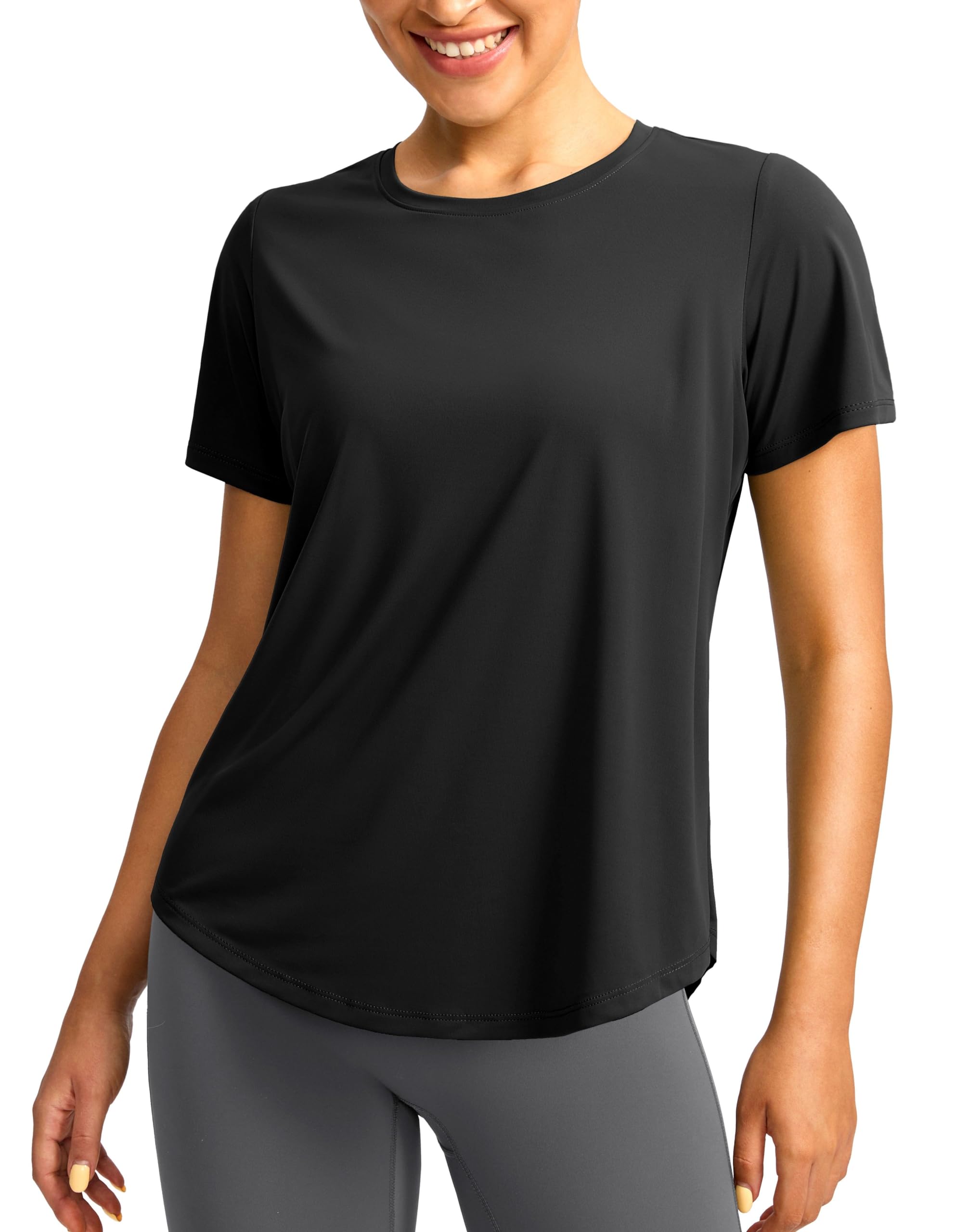 Womens Short Sleeve Workout Shirts UPF 50 Sun Protection T-Shirts Quick Dry Breathable Gym Running Hiking Tops for