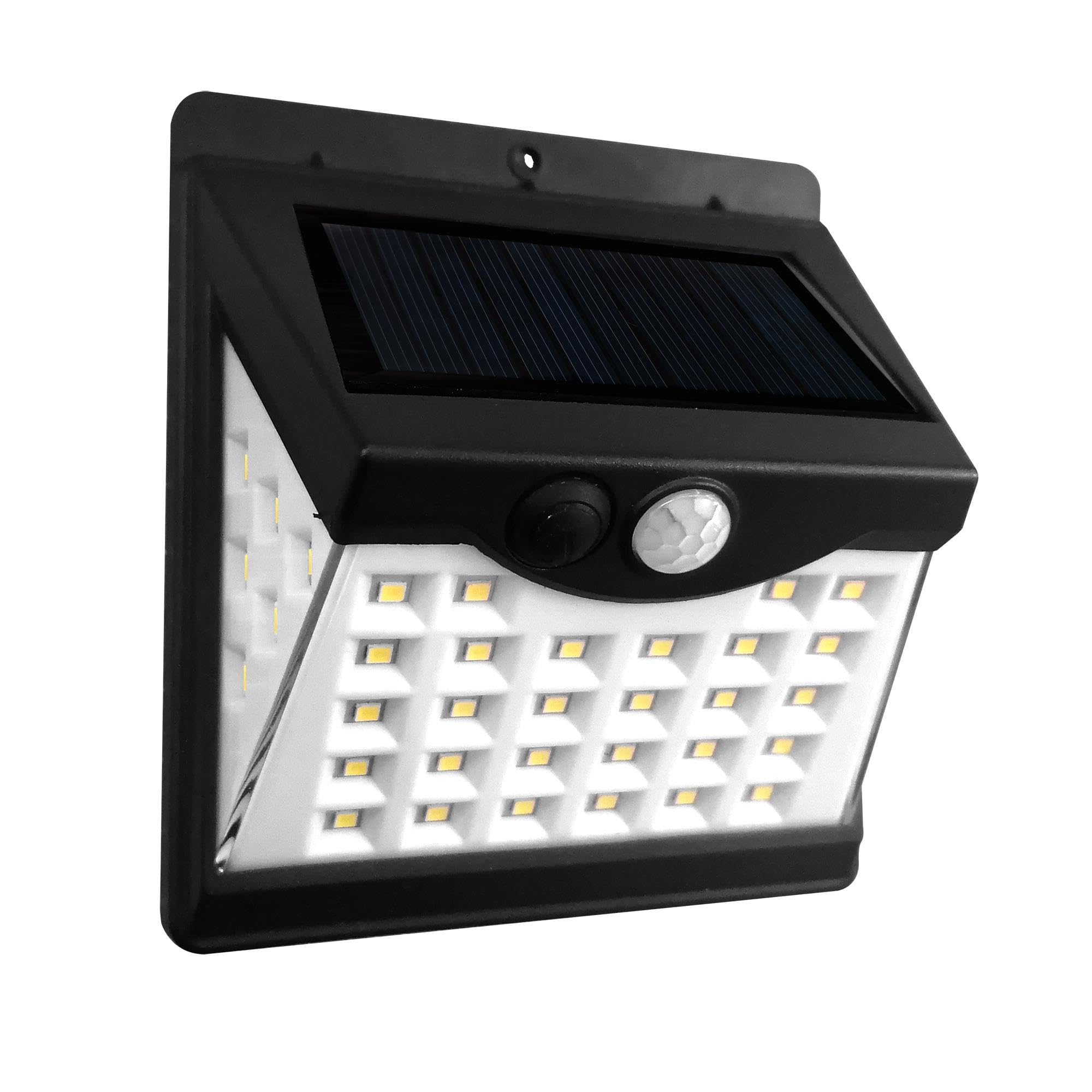 Suprema, Lampada Solare, 6 Pezzi, Faretto LED da Esterno con Sensore PIR e Crepuscolare, IP65, Montaggio Biadesivo, Autonomia 6-8 Ore, Ricarica Solare