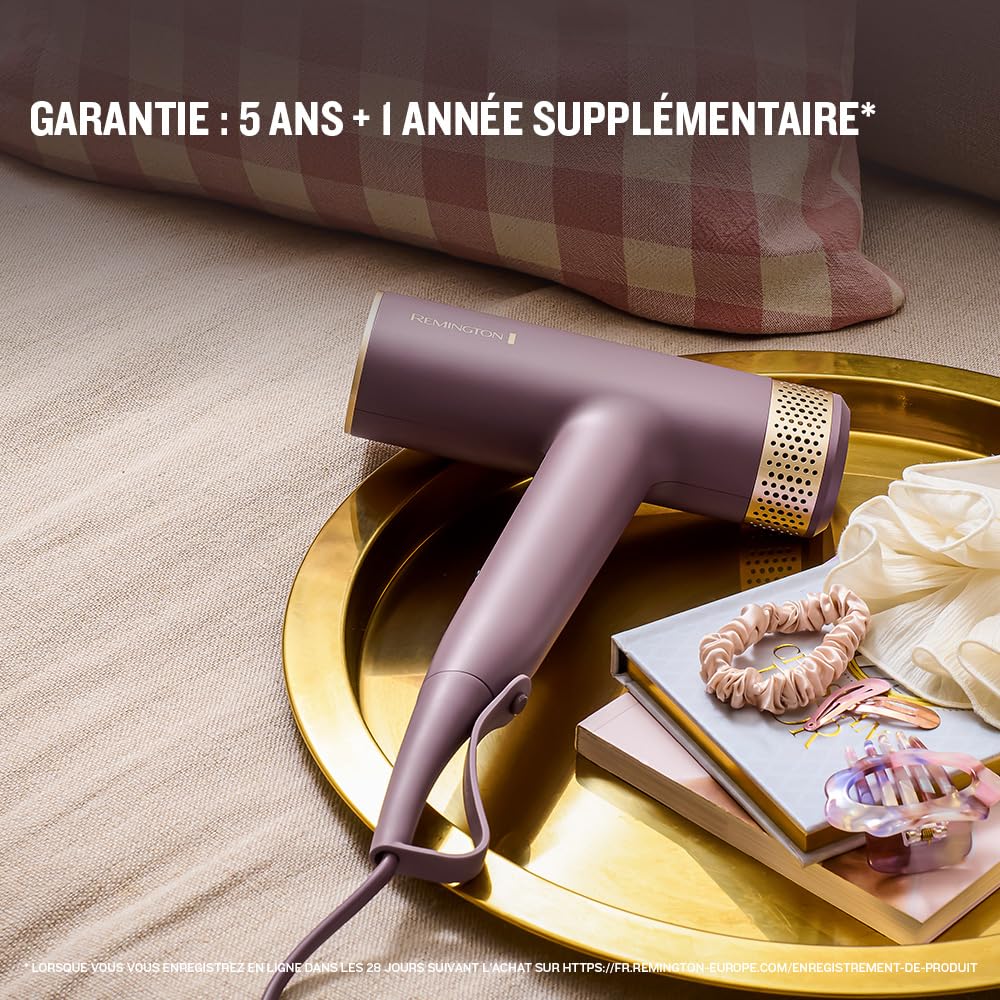 Remington AIRvive Sèche-cheveux (Moteur numérique silencieux léger, 110 000 tr/min, séchage rapide) Concentrateur, diffuseur (Technologie Ionique et anti-frisottis,12 réglages chaleur-vitesse) EC8930