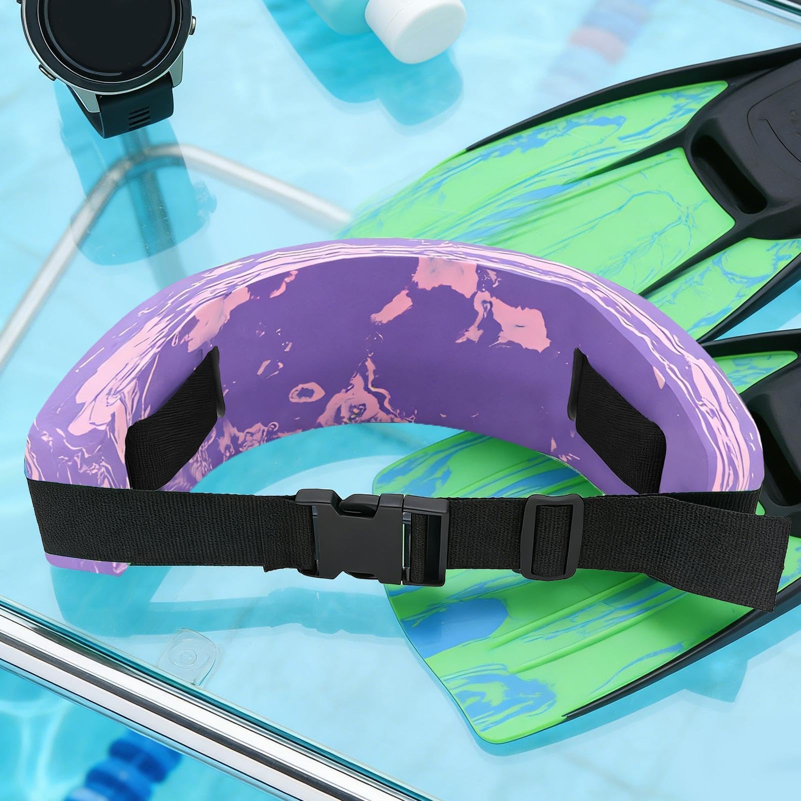 Ceinture de natation - Appareil d'entraînement pour la taille et la piscine - Ceinture flottante en mousse EVA - Pour une utilisation sur les lacs, rivières, mers, parcs aquatiques, plages, exercices