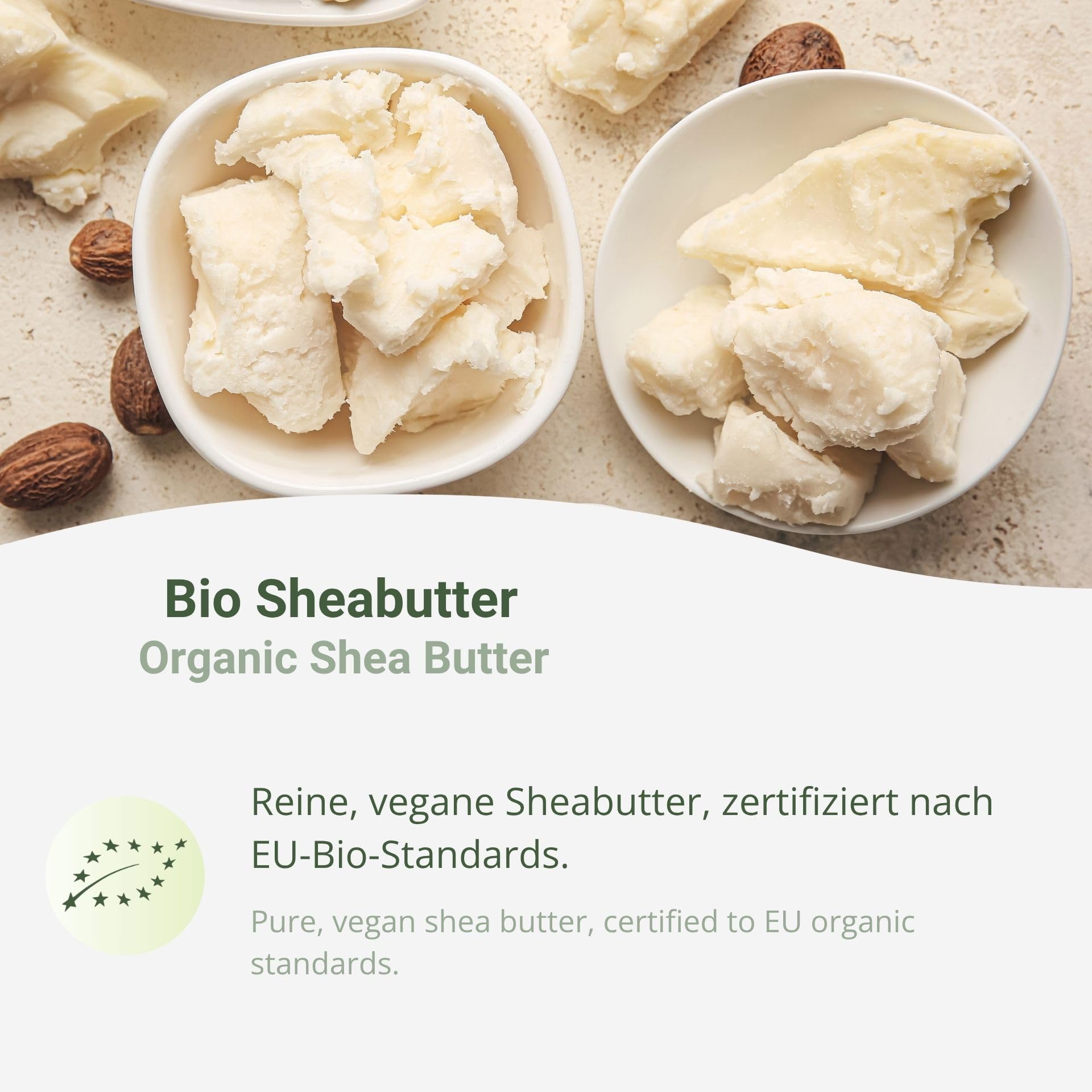 Bio Sheabutter raffiniert 25kg | 100% rein & geruchsneutral, für Hautpflege, Haarpflege, DIY Kosmetik & Lebensmittel, vegan, ohne Zusatzstoffe, EU-Bio