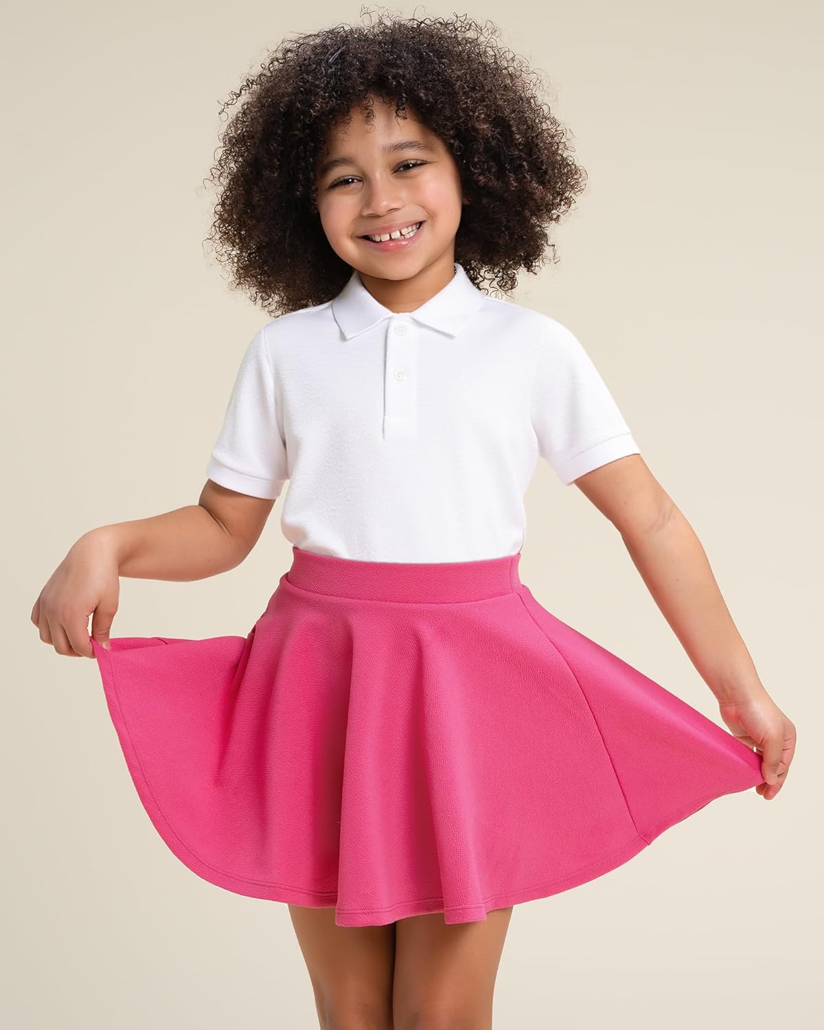 Stelle Girls Skirt Casual Flare Plain Pleated Stretch Waist Skater Skirts Uniform Skorts with Built in Shorts 4-15 Years - Image 2