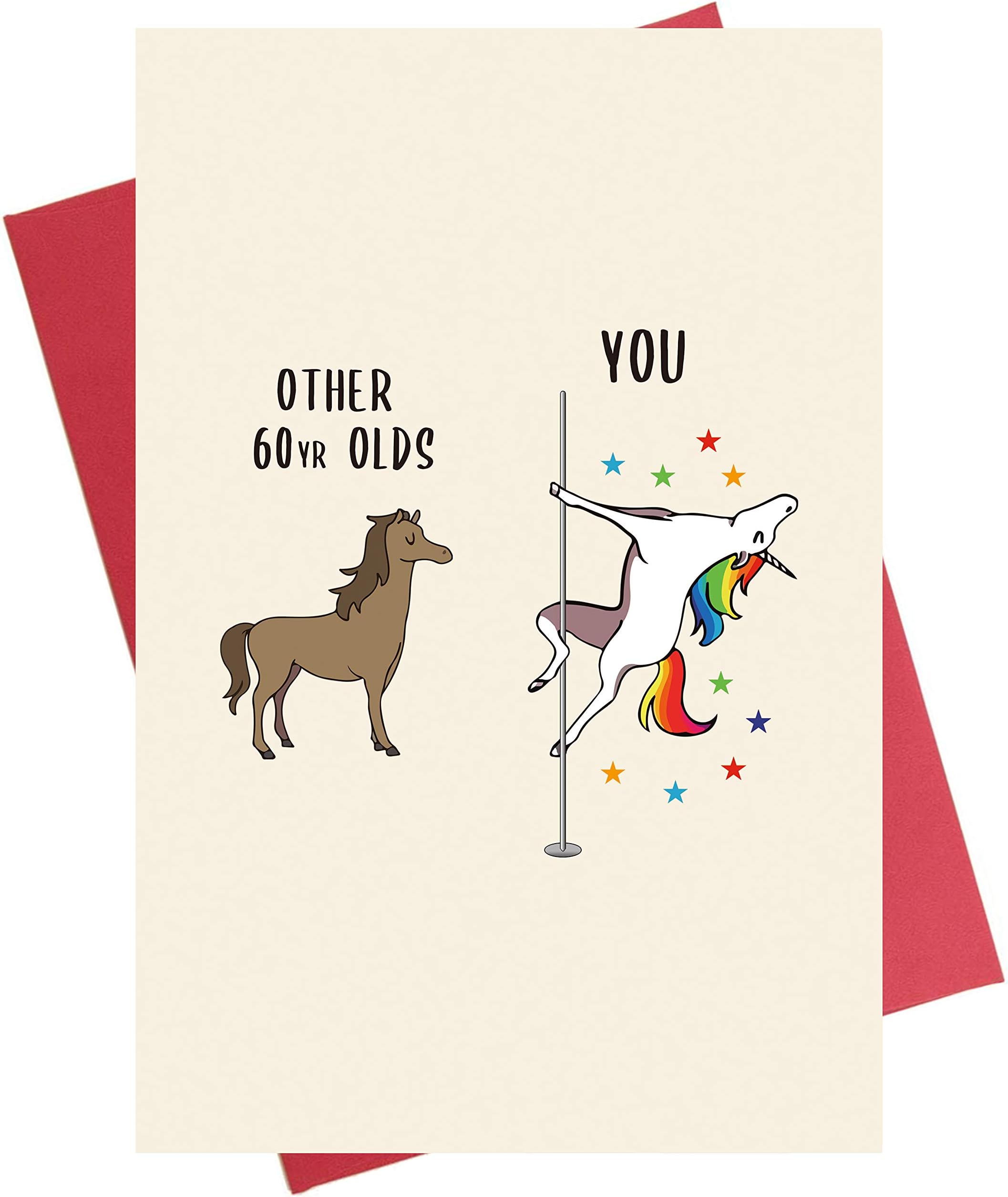 Dancing Unicorn 60th Birthday Card, Hilarious Bday Card, Sixty Birthday Card, Other 60 Year Olds