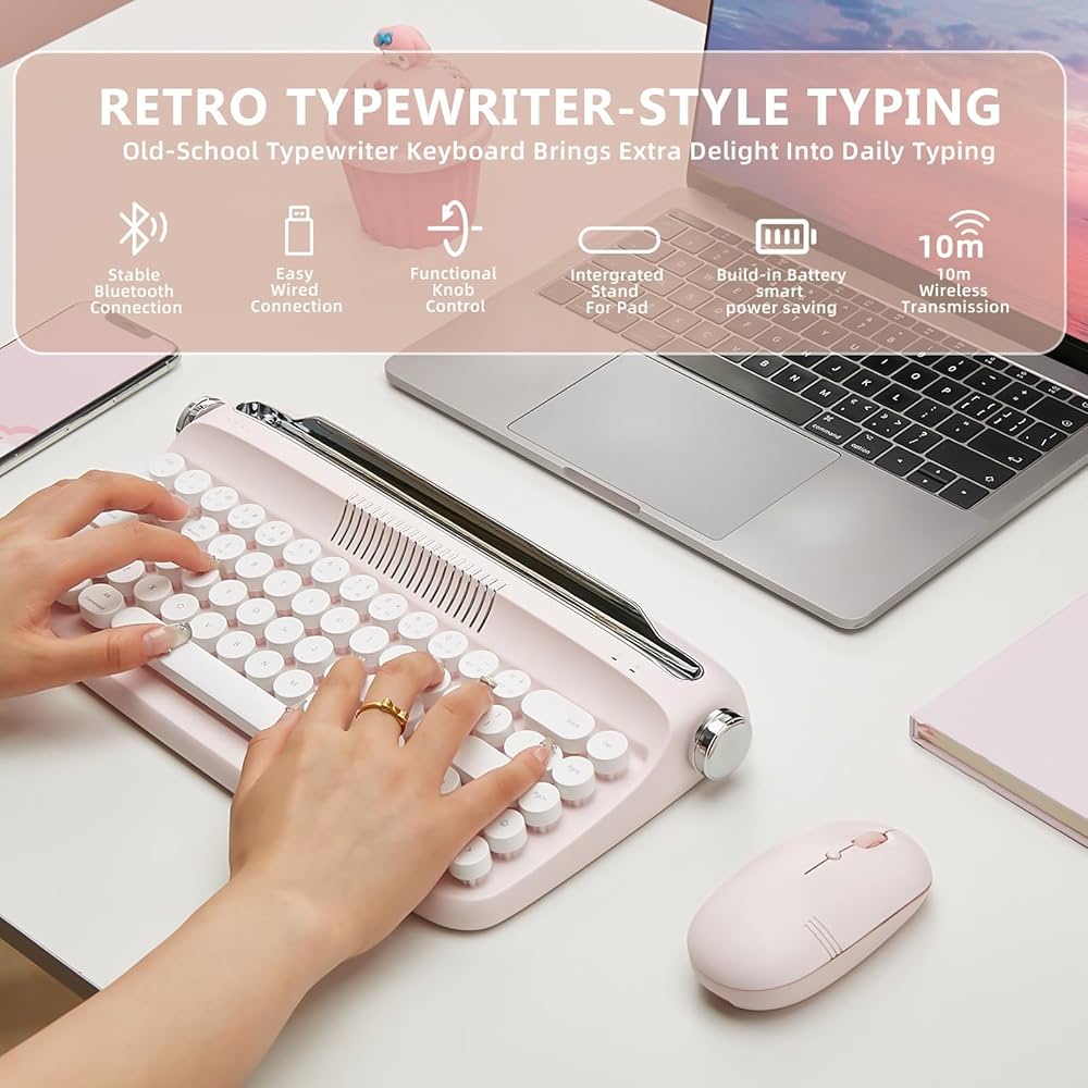 Amazon.com: YUNZII Upgraded Wireless Typewriter Keyboard