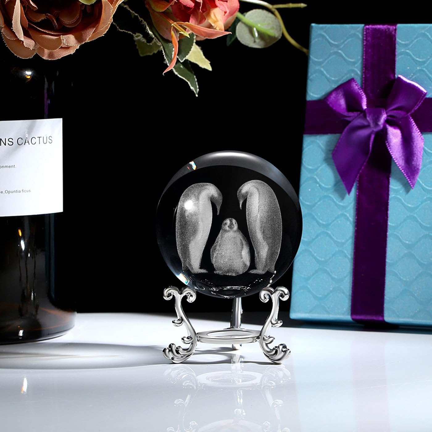 MAIBAOTA Penguin Gifts for Women 3D Crystal Penguin Decor Figurines image 3