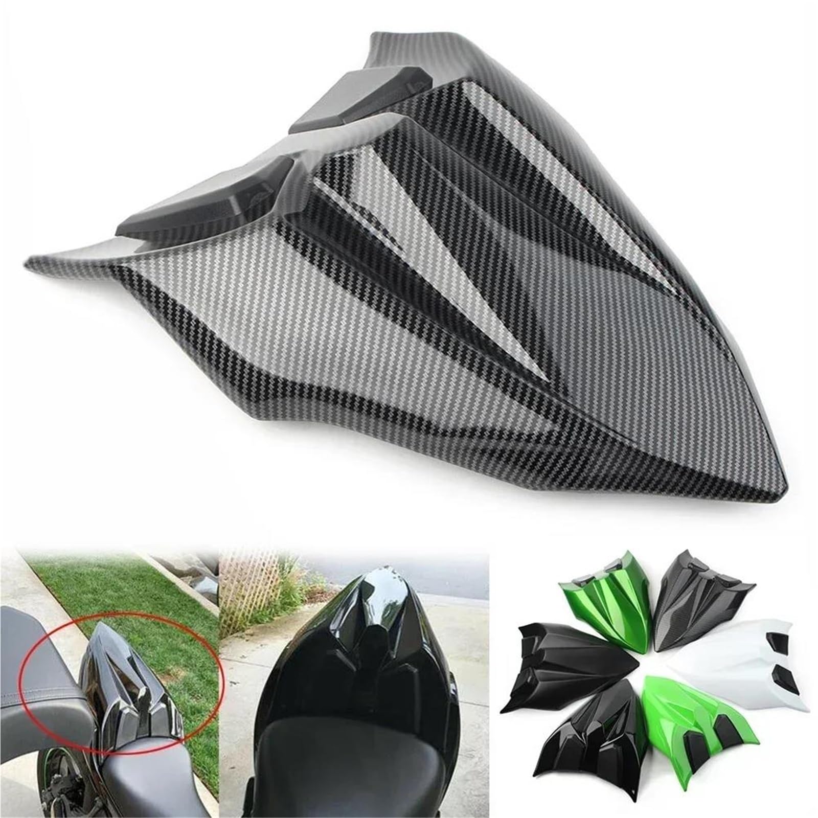 Motorfiets Kuip Voor Kawasaki Voor Ninja 650 Z650 2017 2020 2021 2022 2023 2024 Motorfiets Achterpassagierskap Stoelrugbekleding Kuip(Matte Black