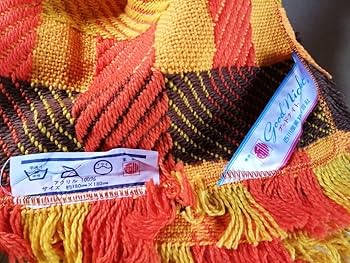 昭和レトロ　高級こたつ上掛けカバー　マルチカバーオレンジチェックビビットカラー Amazon.co.jp: 昭和レトロ コタツ上掛カバー ニット 格子柄