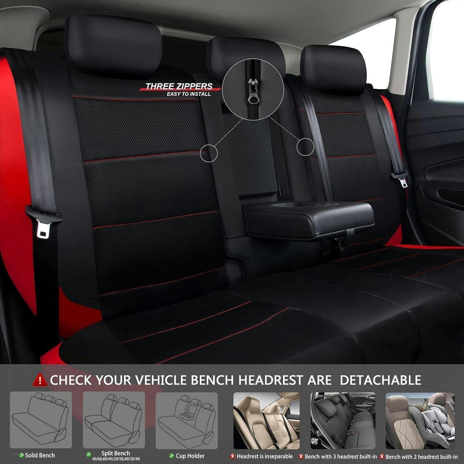 ar Pokrowce na siedzenia uniwersalny pełny zestaw do Mitsubishi Pajero 4 2 Sport Outlander XL ASX Montero akcesoria Lancer 9 10 Carisma części samochodowe/wodoodporne_czarno-czerwone