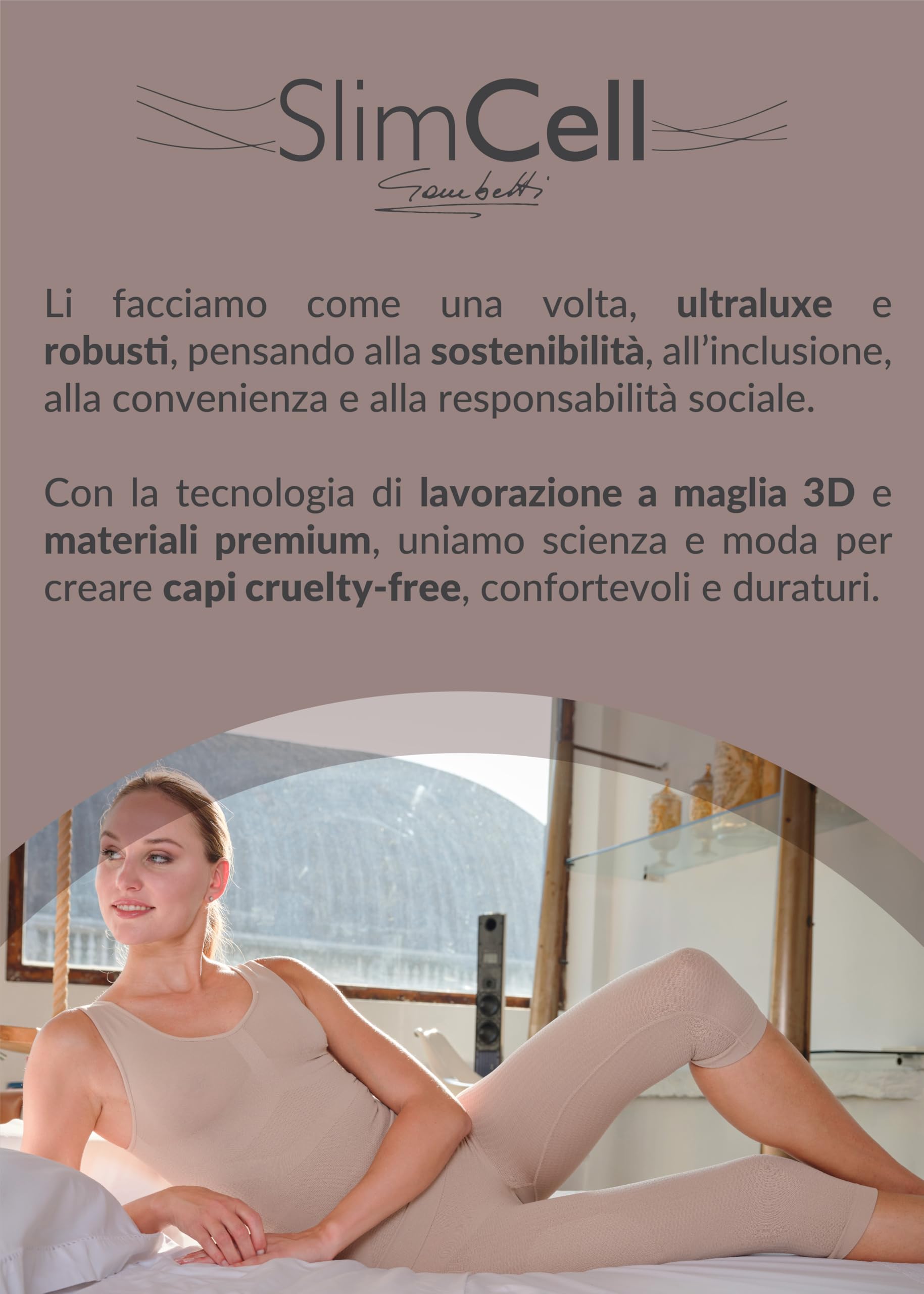 SLIMCELL Pancera Contenitiva Donna Senza Cuciture SlimCell – Guaina Modellante Pancia Piatta, Fascia Addominale Contenitiva Anticellulite in Microfibra, Intimo Snellente Invisibile - Made in Italy