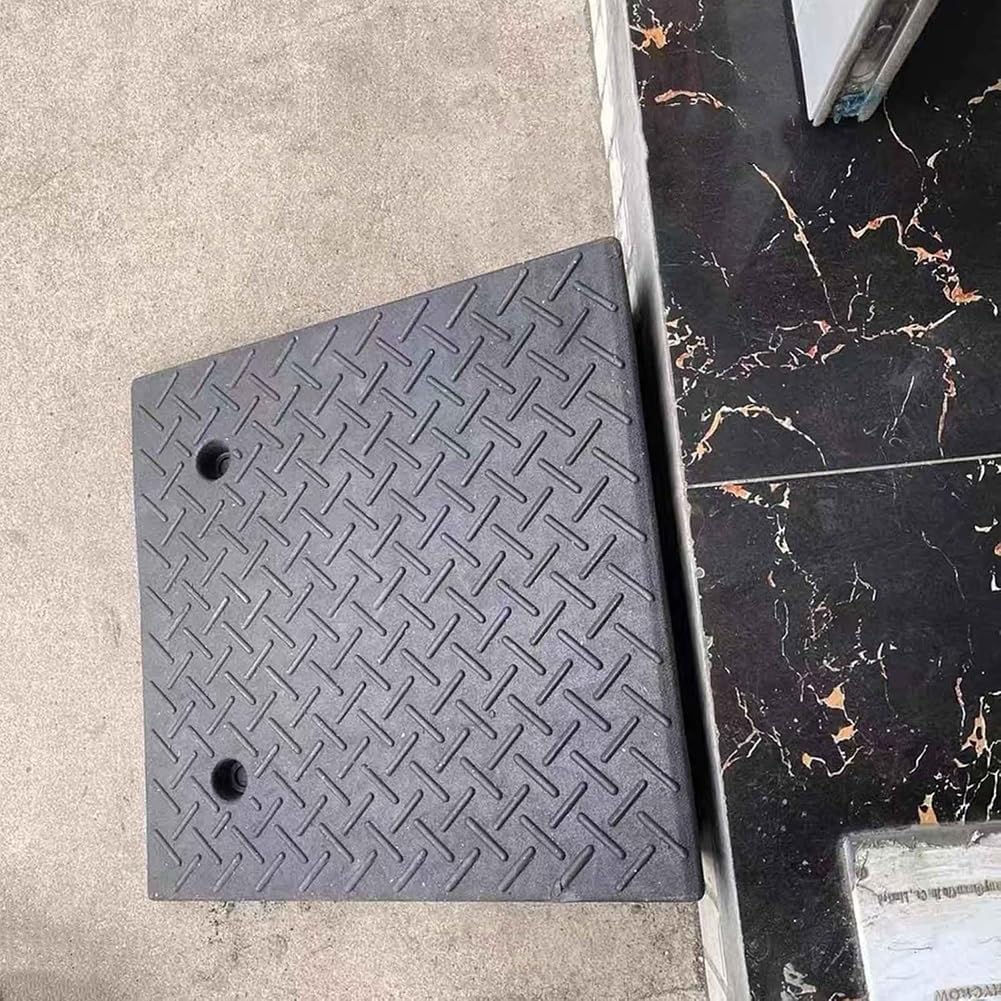 Kanduo Rampa podjazdowa Podjazd krawężnikowy gumowy, wys. 15 cm, ruchomy podjazd samochodowy, podjazd progowy do szopy magazynowej
