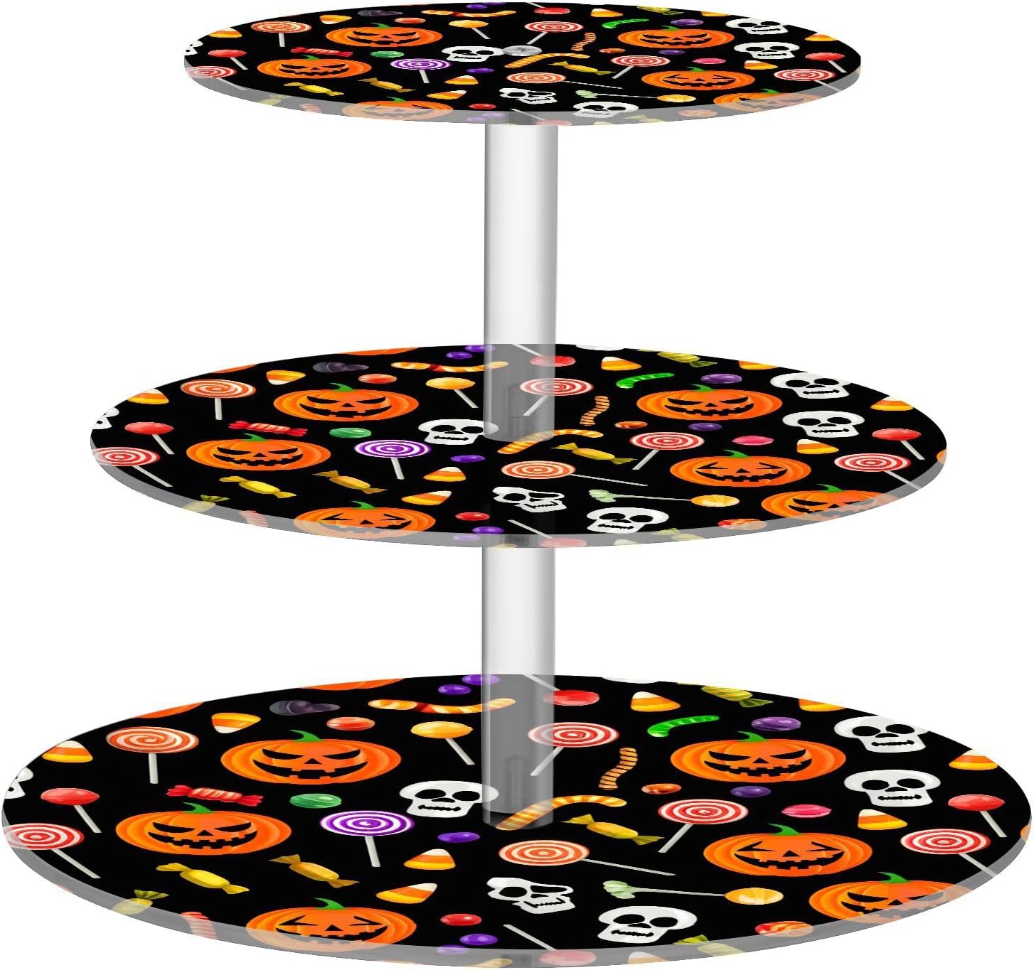 Pumpkin Skull Sugar 3 Tier Acrylic Cupcake Stand, Cupcake Stand for 34 Cupcakes for Weddings, Christmas,Holidays,Parties,Birthday,Printed Cupcake Tower 23300248