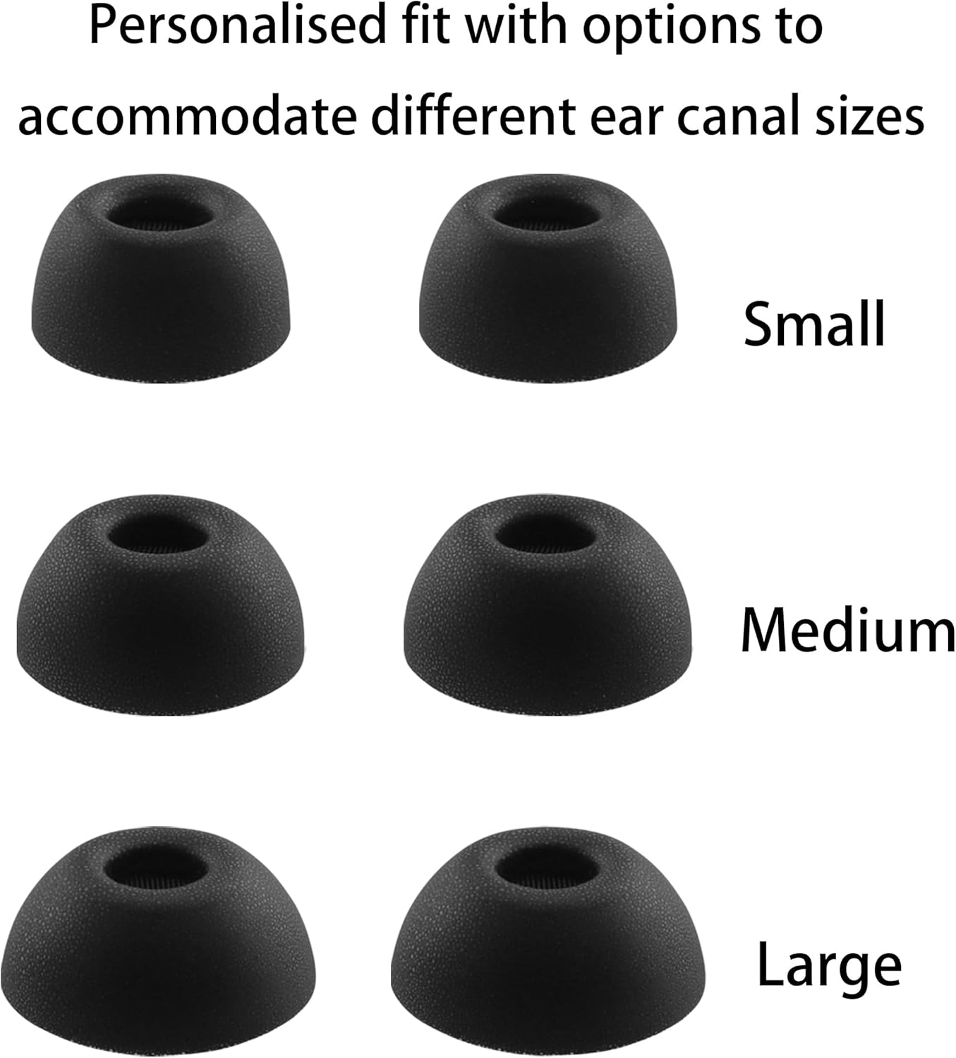 Memory Foam Ear Tips for AirPods Pro 3rd Generation 2025, Ultimate Comfort, Replacement Ear Tips for AirPods Pro 3 Earbuds, 3 Pairs (Black, SML)