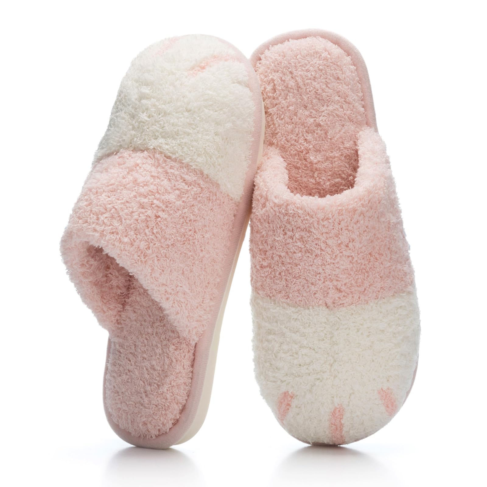 GOEWY Winter Hausschuhe Damen Süße Tiere Warme Plüsch Pantoffeln Herren Fußabdrücke von Hunden Indoor Outdoor Rutschfeste Slippers