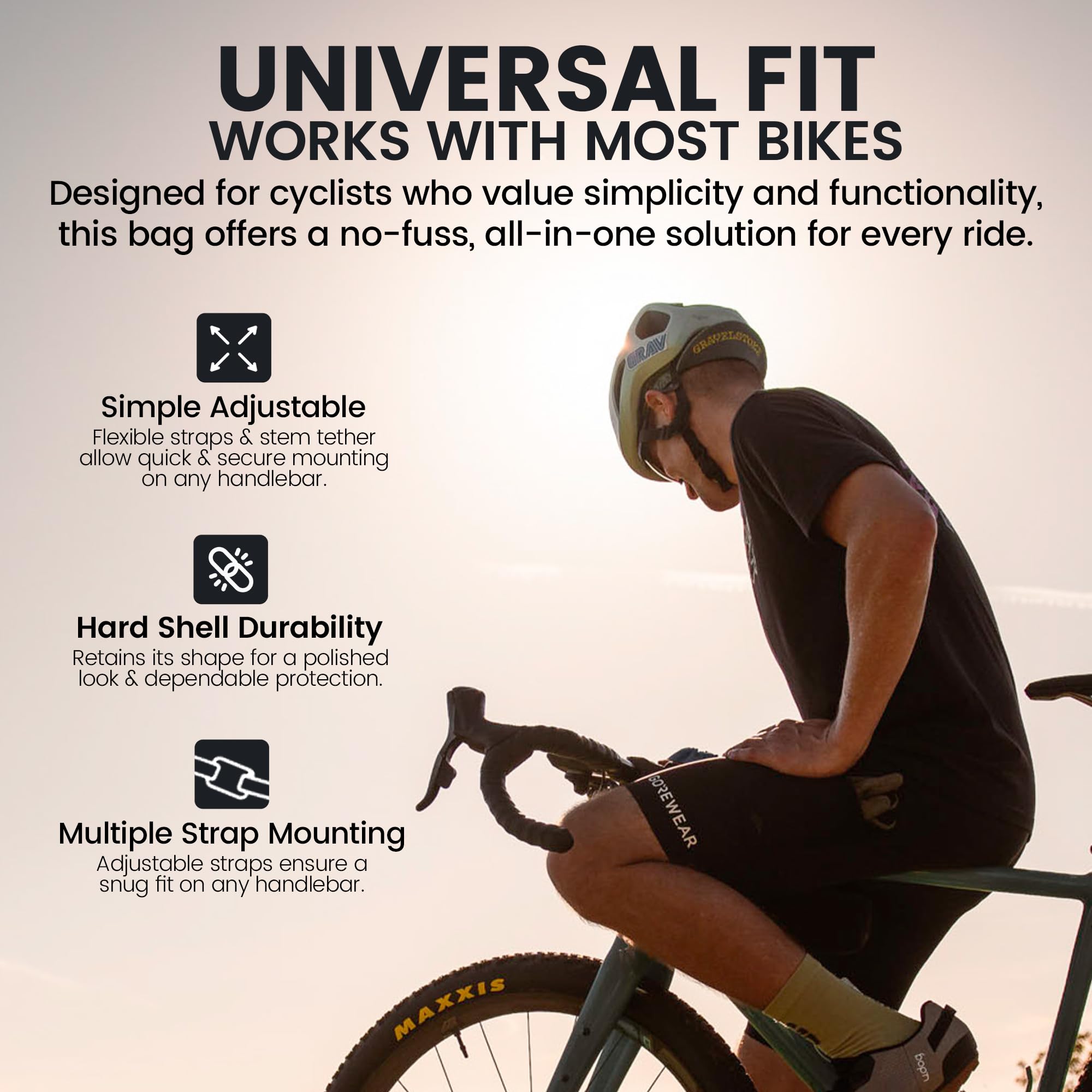 ALMSTHRE Signature - Bolsa para Manillar de Bicicleta, Color Rojo óxido, rígida, con Cremalleras Impermeables y Correas Ajustables, Bolsa Ligera para Manillar de Bicicleta, Compatible con Bicicletas