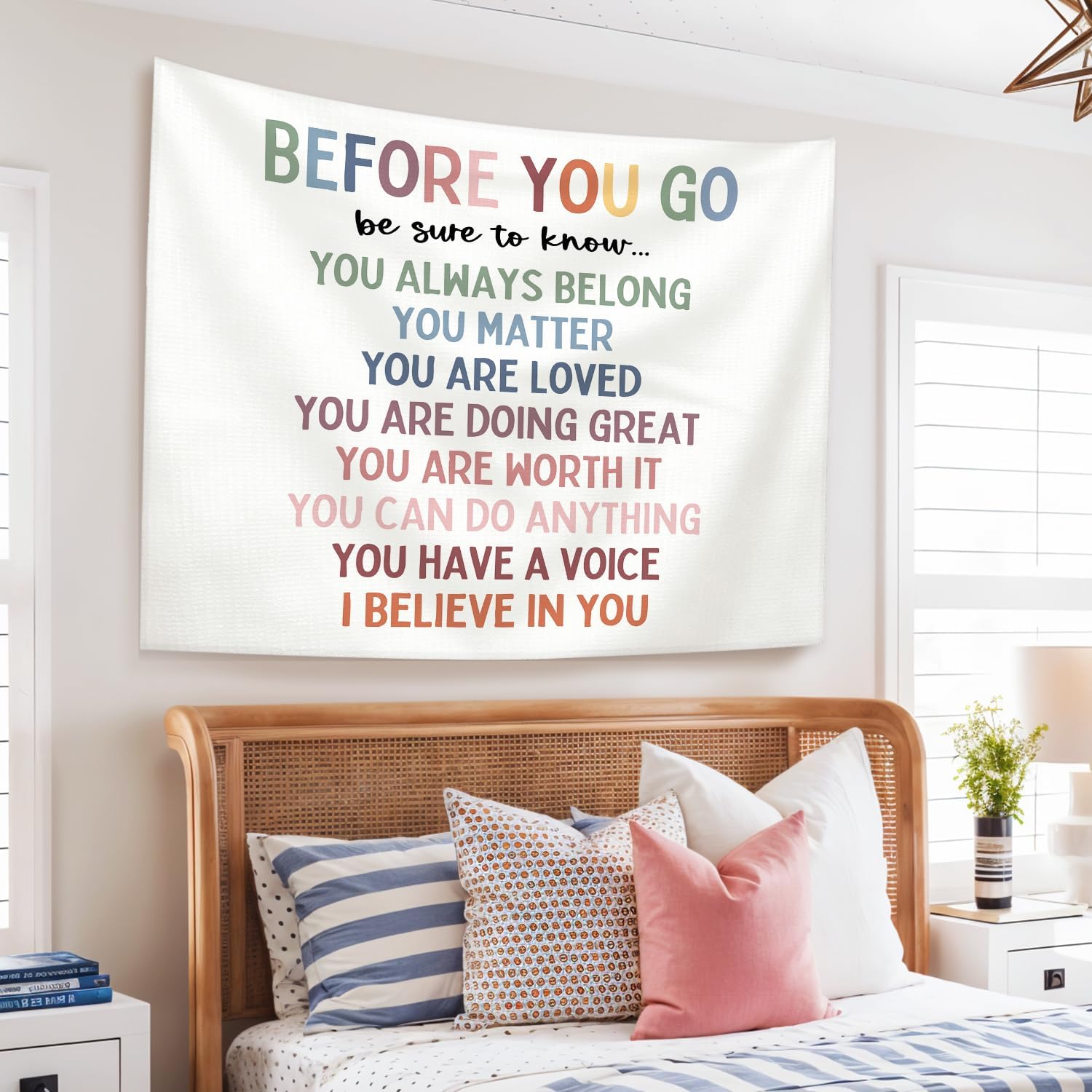 STHTTSW Boho Classroom Decor, Mental Health Inspirational Wall Decor 60x50 image 4
