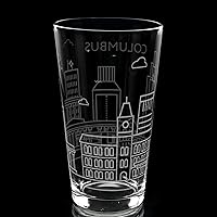 Vista 60 de AMSTERDAM NETHERLANDS SKYLINE Engraved Pint Beer Glass Minimalist City Sky Line Full Wrap Engraving Great Gift Idea!
