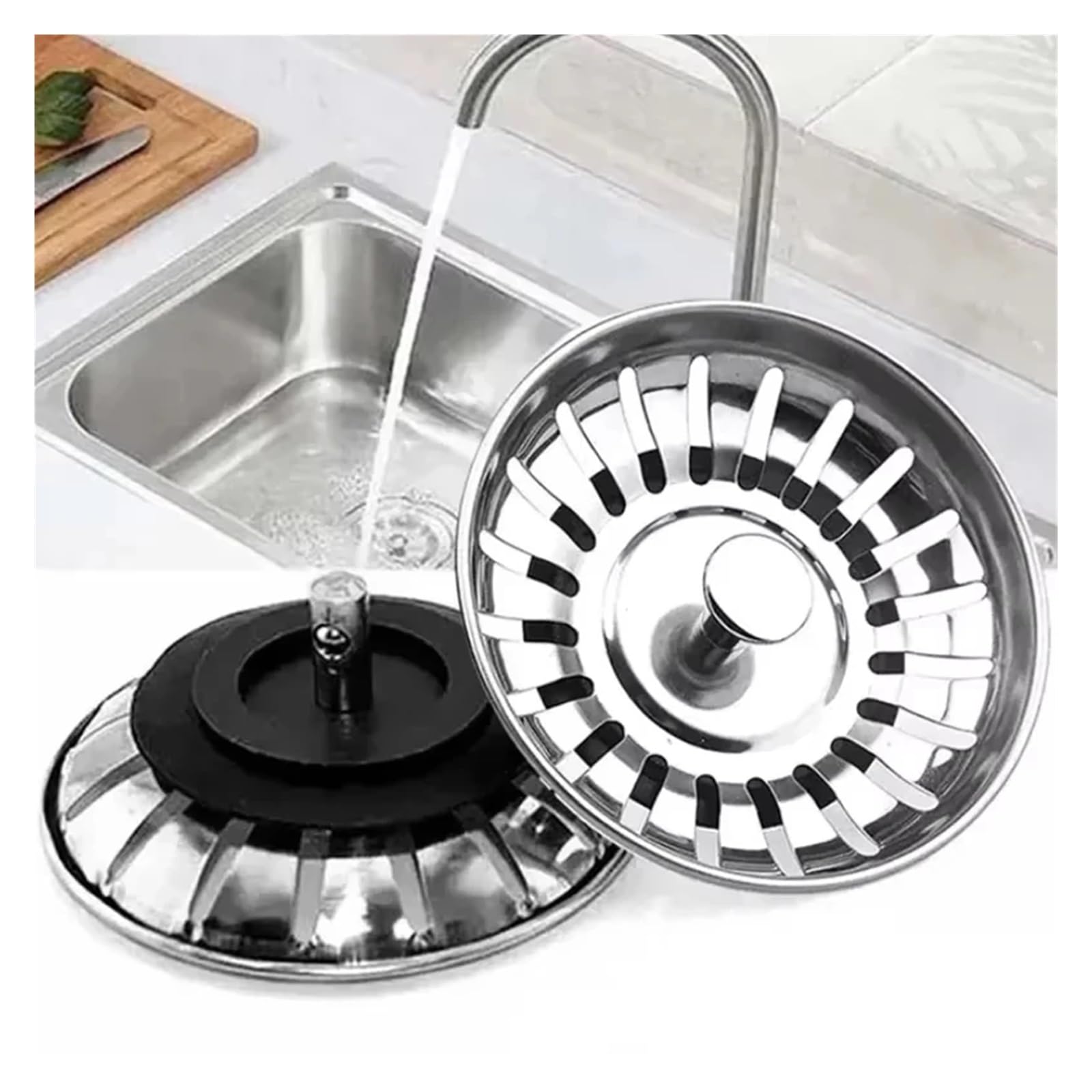 Lot de 2 ou 1 Filtre d'évier de Cuisine, Bouchon de vidange, Filtre d'évier, Filtre de Sol, Outils de Cuisine (1 pièce)