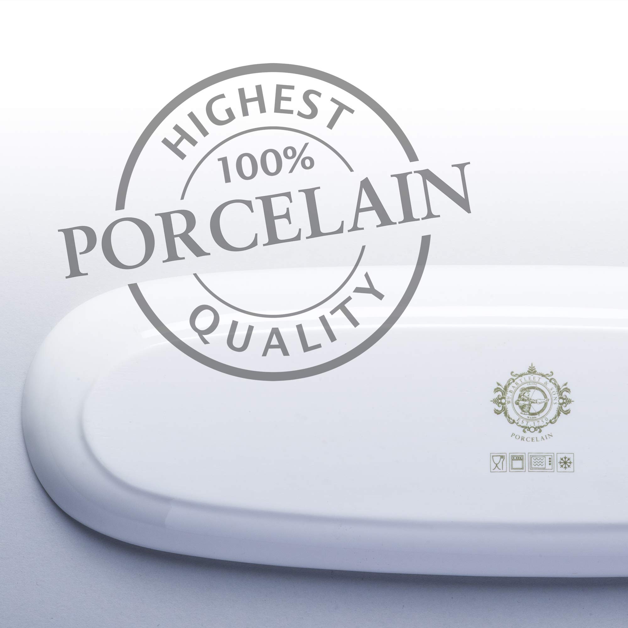 Beurrier Blanc WM Bartleet & Sons En Porcelaine Avec Couvercle - Petit Plat 10 Cm