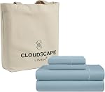 CLOUDSCAPE 1000 Nombre de fils 100% Feuilles de coton égyptiennes Taille du roi, Premium & Drap de lit de luxe, pour les personnes à lit chaud, refroidissement & Respirant, Silky Sateen Weave, Jusqu'à 17" Poche profonde - blanc