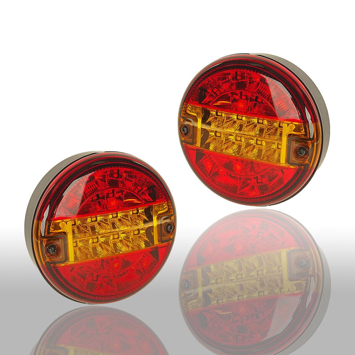 2x Hamburger Rund 3 Funktion Rücklicht Anhänger PKW LKW 12V (L+R Satz)