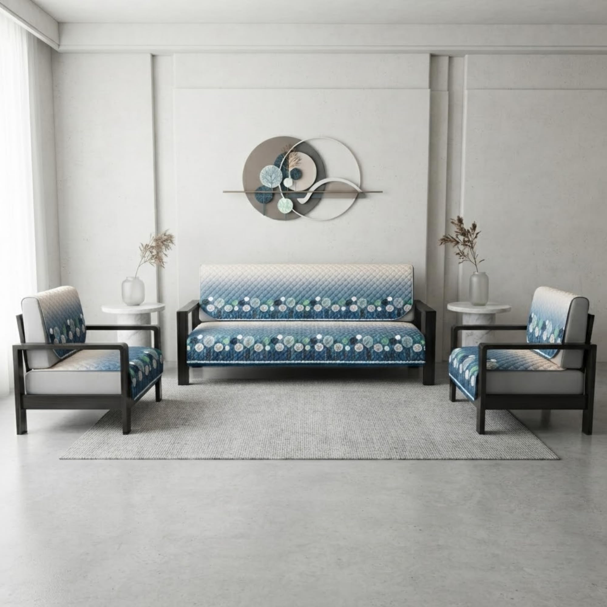 Velvet Quilted Sofa Cover Set - 5 Seater Protection -7 Velvet Quilted Sofa Cover Set - 5 Seater Protection -7