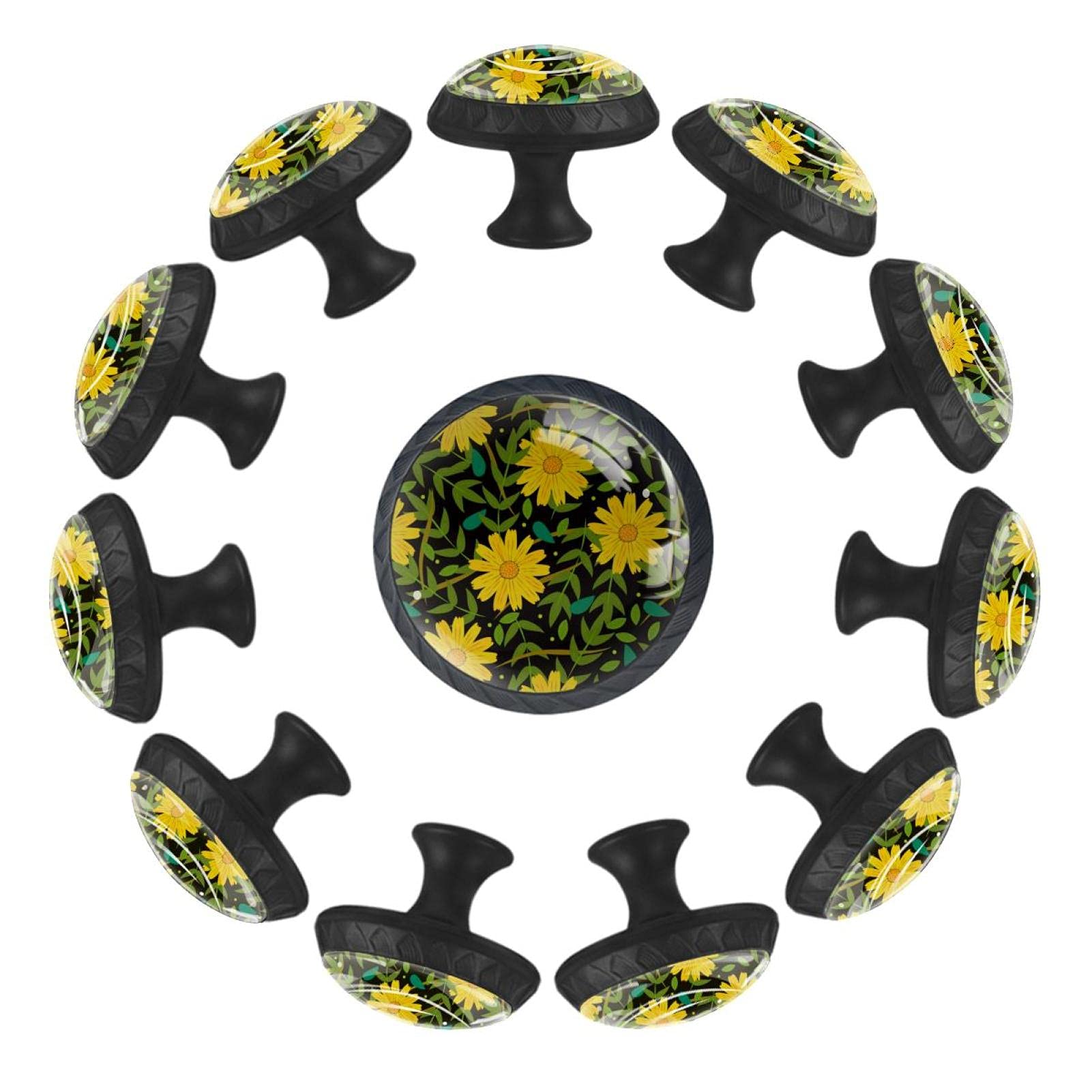 Boutons de tiroir ronds 35 mm au design de feuilles pour mobilier de crèche et chambre
