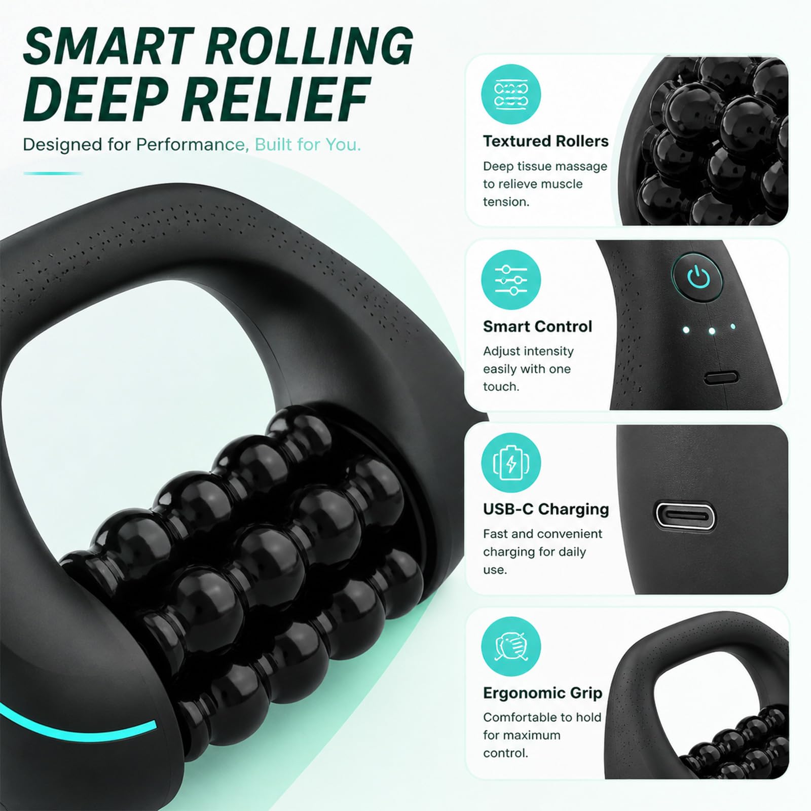 Appareil Anticellulite Électrique,Appareil De Massage Manuel Électrique Avec Rouleaux De Tissus Profonds,Ventouse Electrique Anti Cellulite,3 Vitesses,Réduit Cellulite Et Tensions, Les Épaules (Noir)
