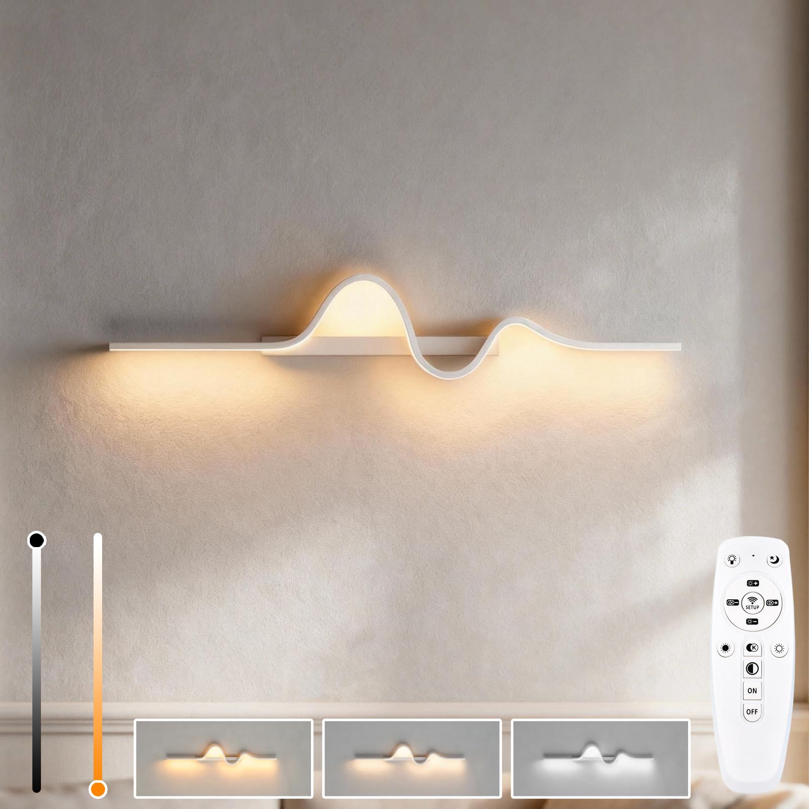 Applique Murale LED Dimmable avec Télécommande 60cm