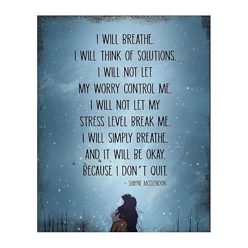 Vista 9 de I Will Simply Breathe and It Will Be Okay" Inspirational Quotes Wall Art Print - Modern Wall Decor for Home, Office, Bedroom, Classroom &