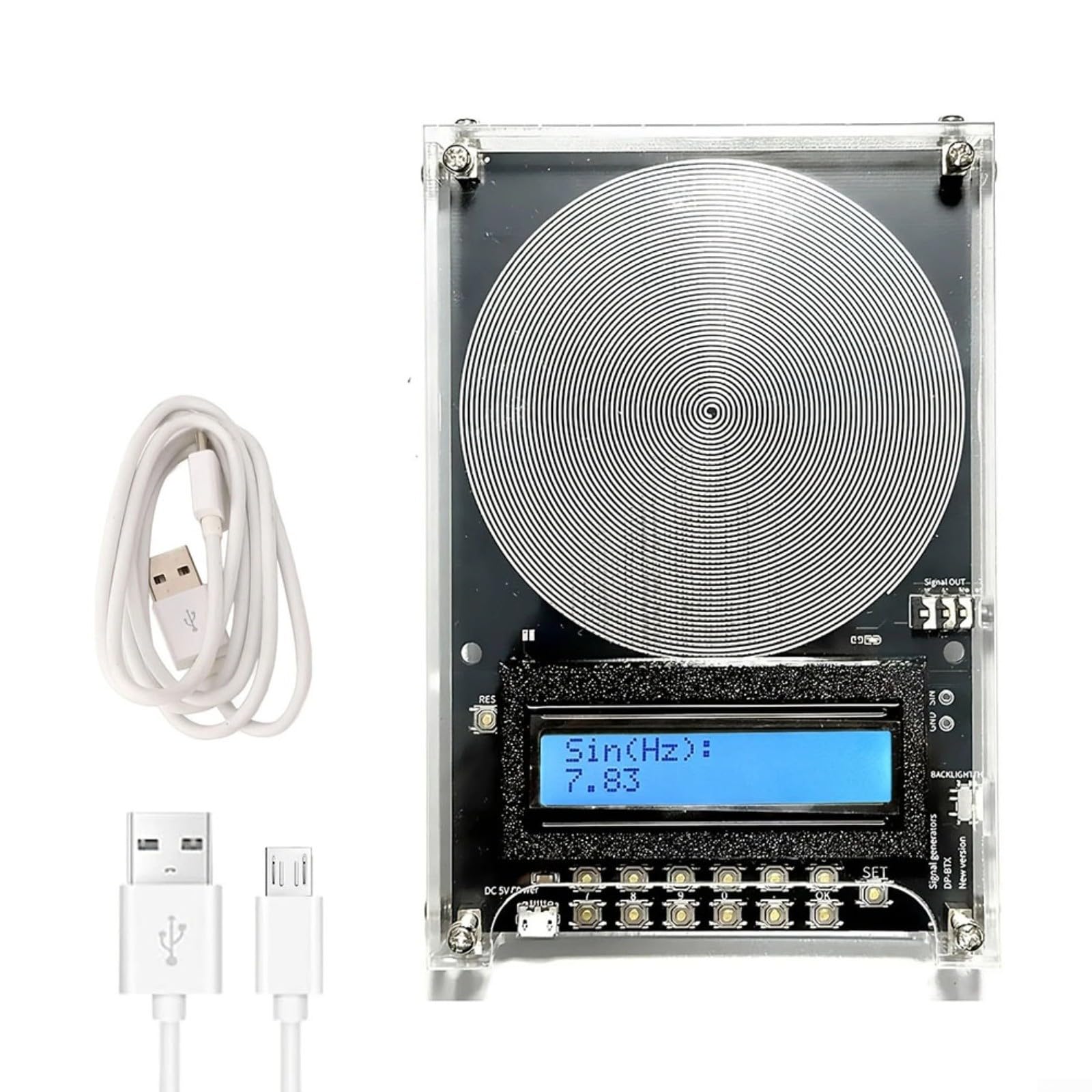 Generatore di segnale portatile 783 Hz, per risonanza Schumann Wave con uscita di frequenza precisa e lunga durata della batteria, per rilassamento, studio, lavoro, colore rosso (nero)