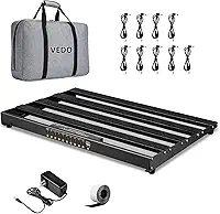 Peda lboard para Guitarra com Fonte de Alimentação Integrada, Feito em Alumínio Leve e Resistente, Inclui Saída USB, Maleta de Transporte, Adaptador e Cabos (55 * 34 * 10cm)