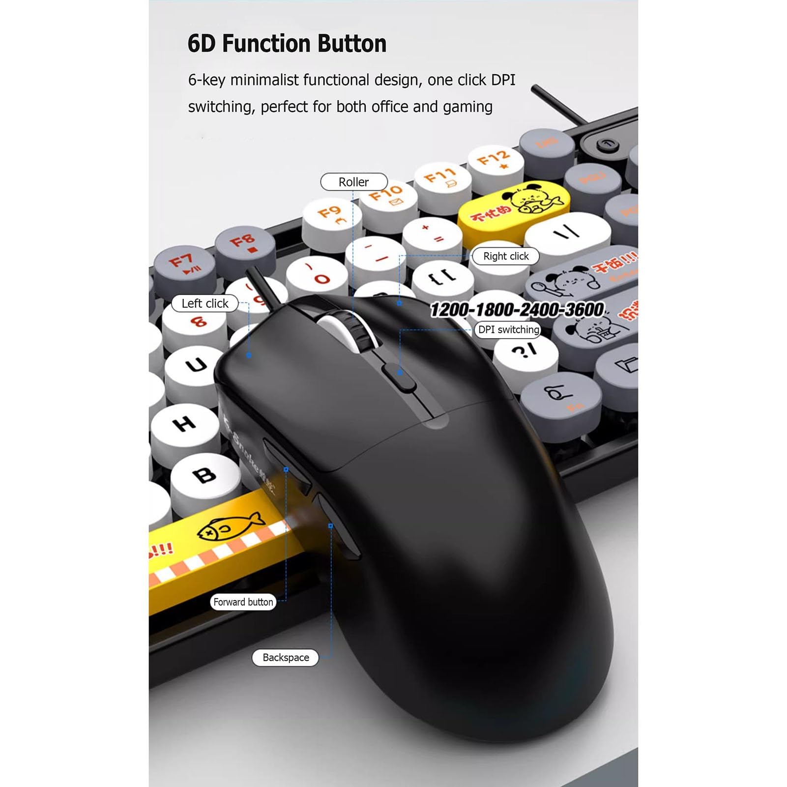 Tastiera Tastiera Da Gioco Prova Il Massimo Piacere Di Gioco, Silenzioso Ed Efficiente: La Tastiera Da Gioco Sussurrata Dal Comfort Ergonomico Include Un Mouse Dello Stesso Colore(E)