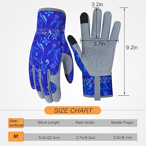Miniatura 2 de Guantes de Jardinería de Cuero MERTURN para Mujeres, Guantes de Jardín a Prueba de Espinas, Guantes de Trabajo Compatibles con Pantalla Táctil,