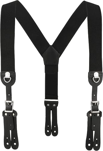 Welch, CU-7800Y-LEFD-BLK, 2" Y-Back Cinch-Up Button-On Suspender with Black Webbing