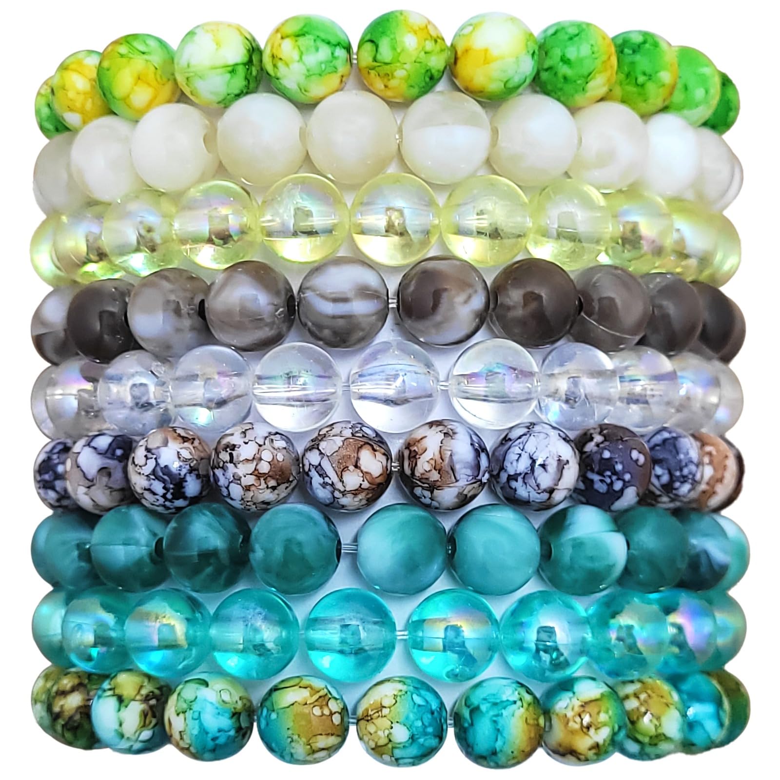 BOHENOOR Rainbow Marble Elastic Stretchable Hand Bracelets for Women and Girls | Combo Set | Beads Bracelets | Bohemian Style | Birthday, Anniversary, Valentine Gift (Multicolour 2) (B0D8VT8VQZ) Amazon Price History, Amazon Price Tracker