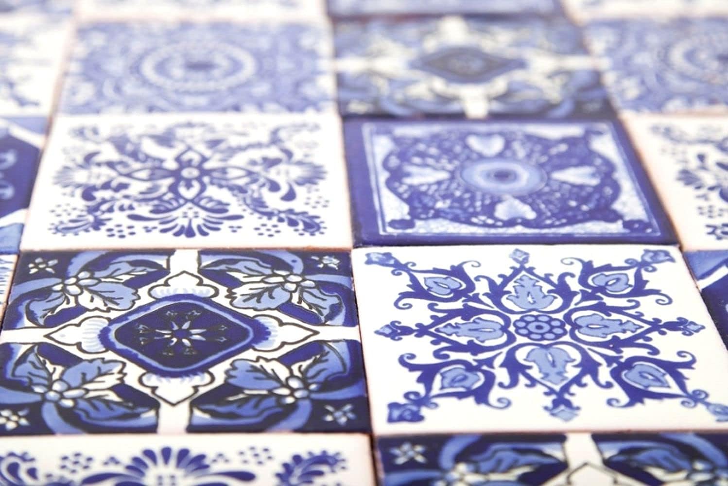 Mexican Ceramic Tiles 4x4 - Tono by Cerames - 30 Decorative Mexican Mosaic Tiles for Bathroom, Kitchen, Shower, Stairs, Living Room, Kitchen backsplash | Mexican Tiles backsplash Talavera