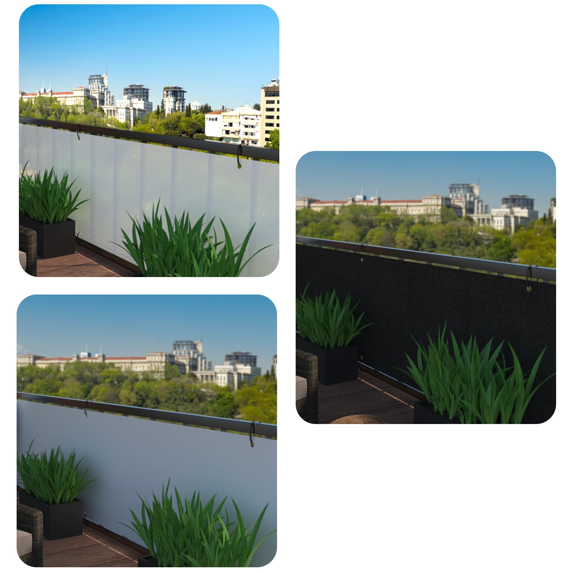 Balkon Sichtschutz Wetterfest - UV und Witterungsbeständigkeit - Praktischer Sichtschutz Balkon - Viele Größen und Designs
